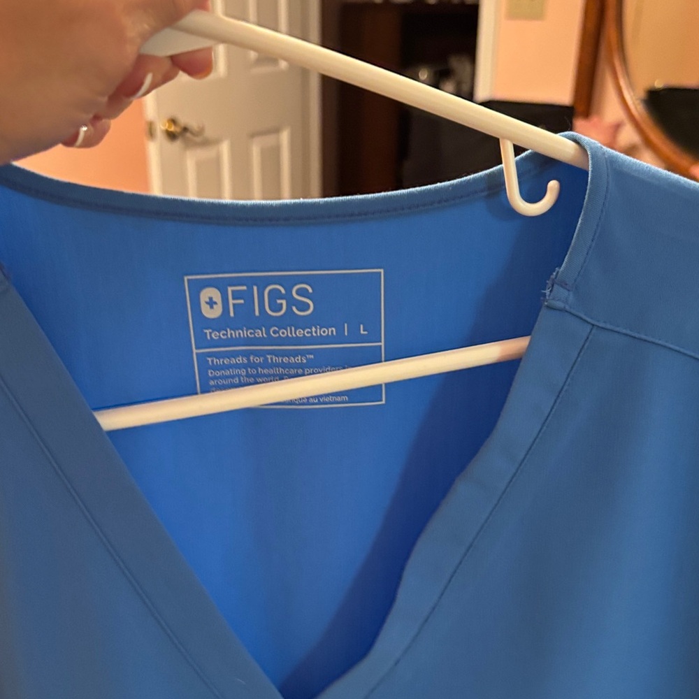 Figs Technical Collection Sky Blue Scrub Top